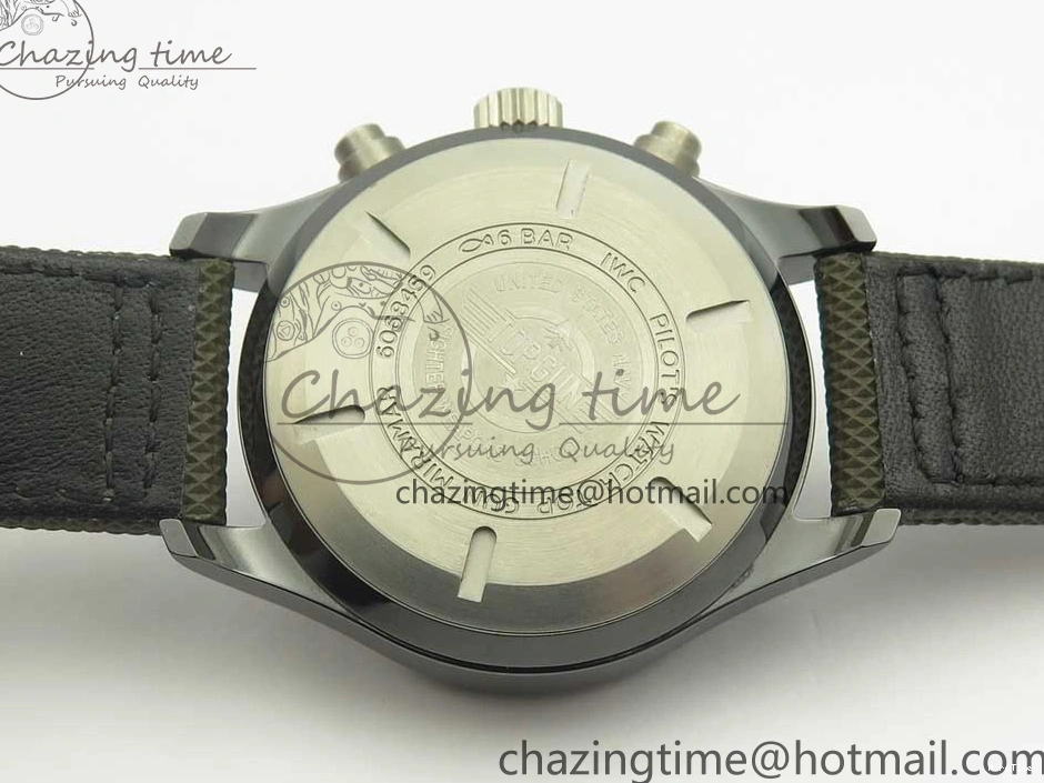 MIROTIME 0216 Classic PILOT IW389001 ZF 1:1 Best Edition Ceramic Case Green Dial on Green Nylon Strap A7750 (Function Same As Genuine) 7160